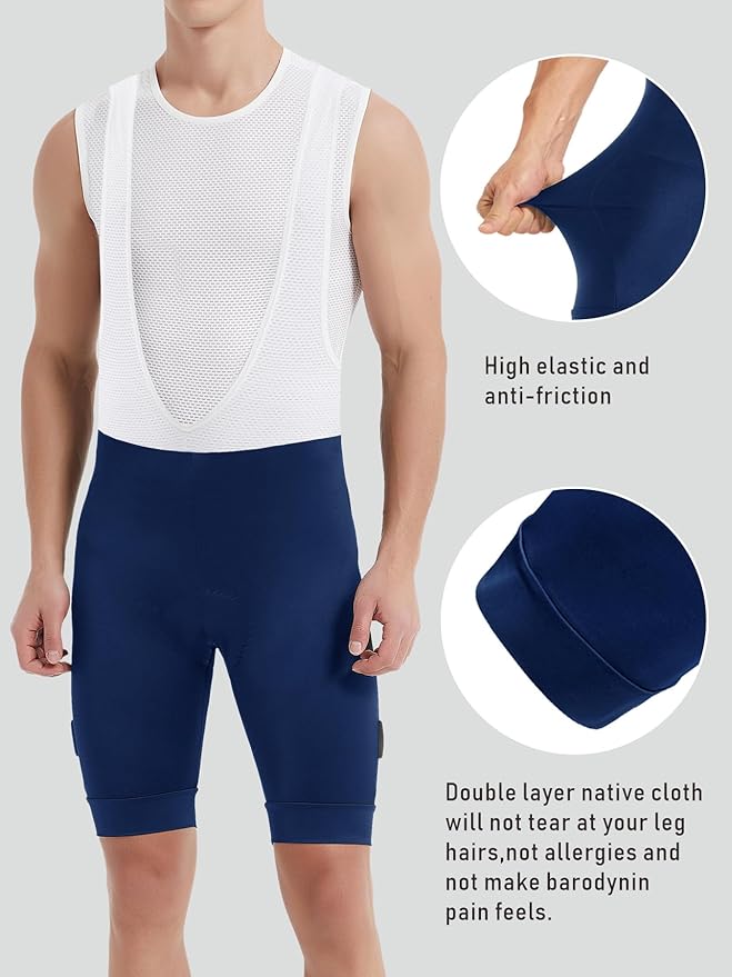 qualidyne Men's Cycling Bib Shorts 4D Padded Breathable Road Bike Bibs Biking Bicycle Shorts
