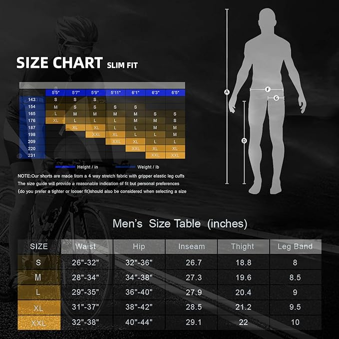 Souke Sports Men's Bike Pants Long 4D Padded Cycling Tights Leggings Outdoor Riding Bicycle