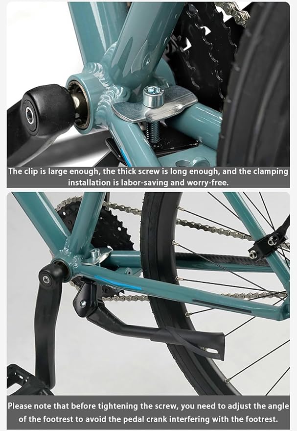 Bike Kickstand for Specialized Mountain Bikes, Aluminum Adjustable Kickstand Foot Side Stand Suppor Rear Side Bicycle Stand with Non-Slip Rubber Foot,C