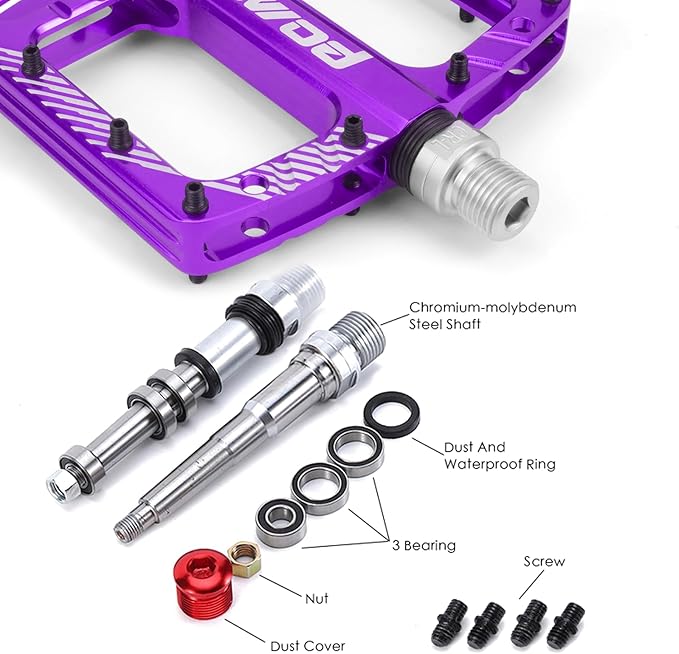 Bike Pedals 9/16" Lightweight Non-Slip Bicycle Platform Pedals - Fits Most Adult Bikes & Mountain Bikes &MTB, Road Bikes and Slip-Resistant Design