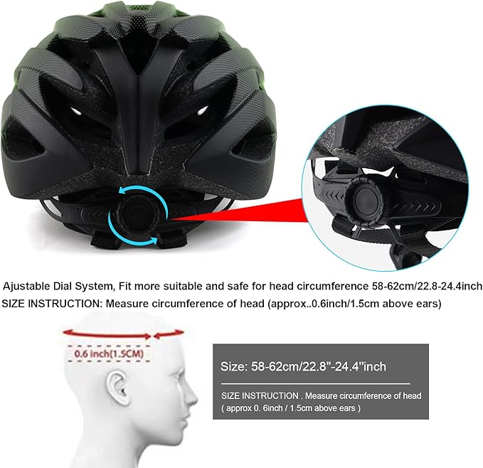 Adult Bike Helmets, Adjustable Mens Womens Bicycle Helmet, Lightweight Road Mountain Cycling Safety Sports Helmets with Detachable Visor