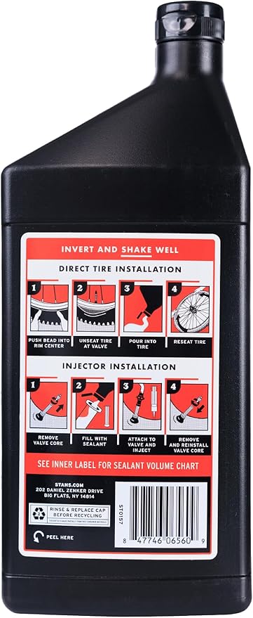 Stan's NoTubes Tire Sealant, Long Lasting Flat Prevention, Ultra Fast Sealing, up to 1/4" punctures, Proactive Tire Repair, for Mountain, Road, Gravel, Cyclocross, and Commuter Bikes