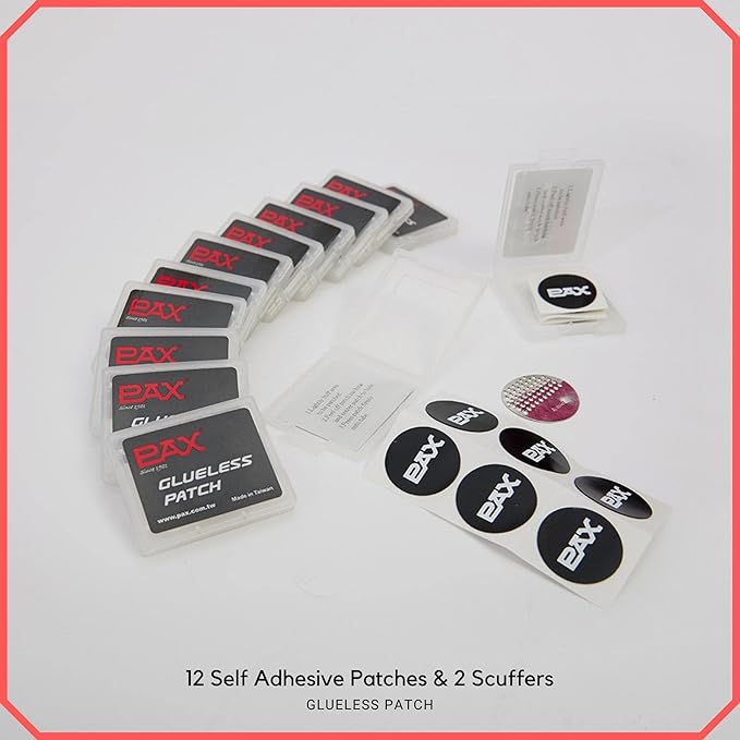 PAX 14 Pcs Glueless Bike Tire Patch Kit (2 Packs), 24mm (0.94 Inch) Round, Lightweight Pre-Glued Self-Adhesive Puncture Repair for Inner Tube, Instant Flat Fix for Road, Mountain, BMX