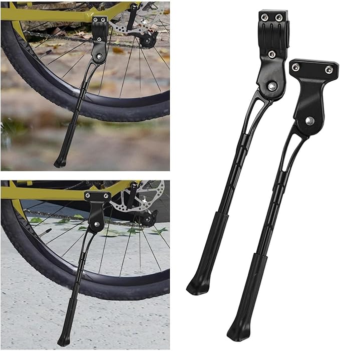 Universal Adjustable Bike Kickstand, Aluminum Side Stand Single Leg(Two Holes)