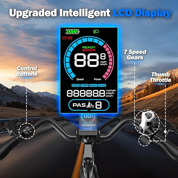Electric Bike for Adults, 1000W Peak Motor, 60 Miles 22Mph Electric Bike, 26" Commuter E Bikes with 48V 10.4Ah Removable Battery, Step-Thru Ebike, Adjustable Stem, 7-Speed & Front Suspension