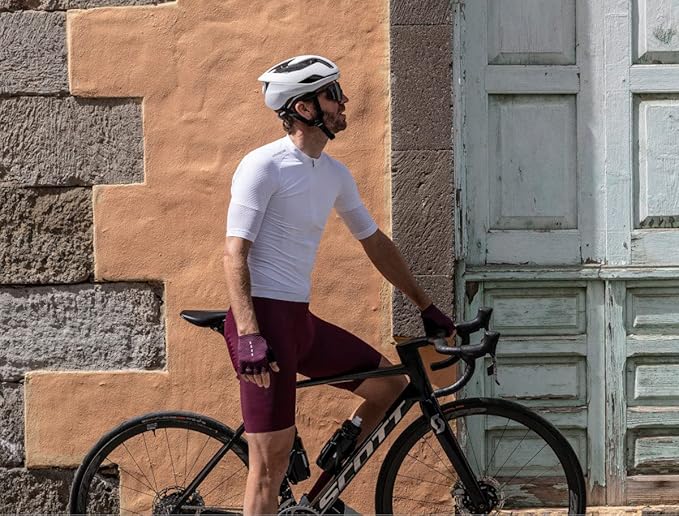 Wulibike Men's Cycling Jerseys Short Sleeve Bike Biking Shirts Full Zip with Pockets Road Bicycle Clothing