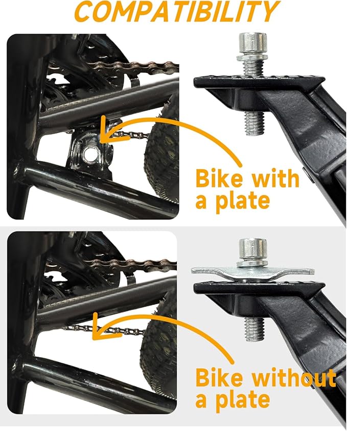 Wakano Bike Kickstand 24-29 inches, Heavy Duty Bike Kickstand for Adult Bike, Max Load: 170 LBS, Extra Large Base with Cleats, Robust Bicycle Stand for Mountain Bikes, City Bikes and Commuter Bikes