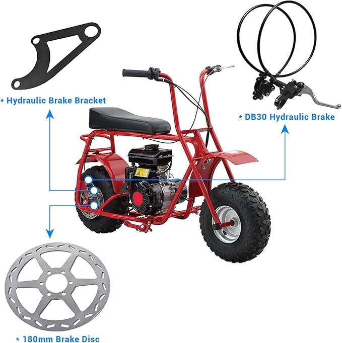 Upgraded Hydraulic Brake DB30 Hydraulic Brake with CT100U Hydraulic Brake Bracket For Coleman CT100U Mini Bike