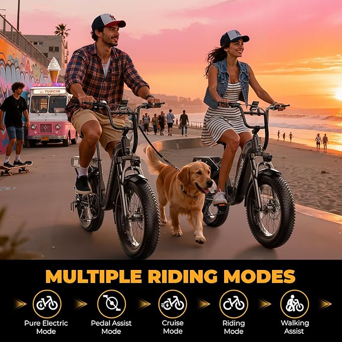 1500W Electric Bike for Adults,48V 20Ah Removable Battery Fast Ebike,Max 70Miles & 30MPH,20" x4.0 Fat Tire Electric Mountain Bike,7-Speed, Step-Thru Commuting Bicycle