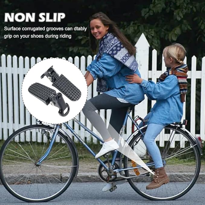 1 Pair Mini Bike Foot Pegs,Bike Rear Pedals Aluminium Alloy Non Slip Bicycle Pegs Quick Release Foot Plates Pedals for Mountain Cycle and Folding Bicycle