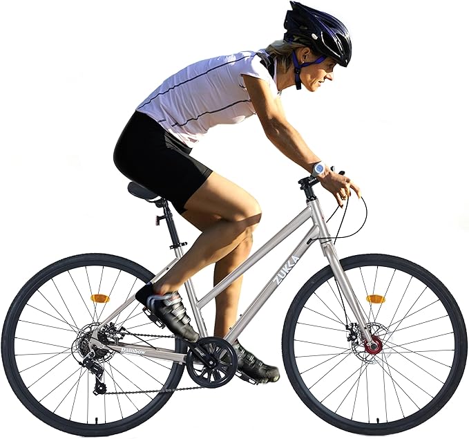 7 Speeds Road Bike Hybrid Bike for Men and Women, 700C Wheels Racing Bicycle, Commuter Bicycle,City Bicycles，Double Disc Brakes,Commuting Cycle，Multiple Colors