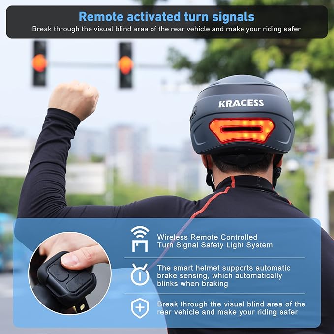 KRS-S1 Bike Helmets for Men Smart Helmets for Adults with 1080P 60 fps Sports Camera Dual Antenna Bluetooth Womens Bike Helmet
