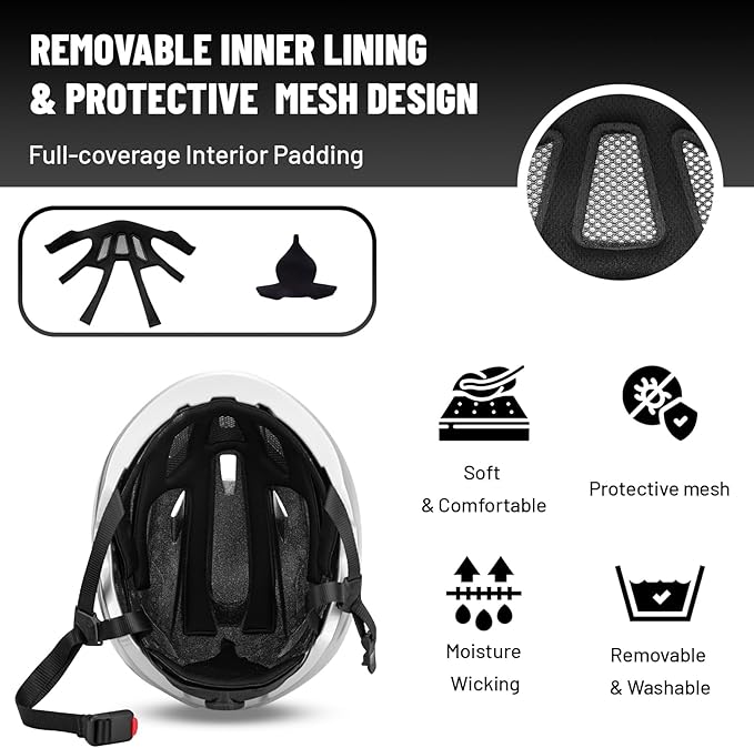 Adult Bike Helmet, SIFVO Road Bike Helmet Adjustable 55-58cm, Magnetic Buckle Lightweight Cycle Helmet for Men and Women Commuting Cycling Scooter Helmet