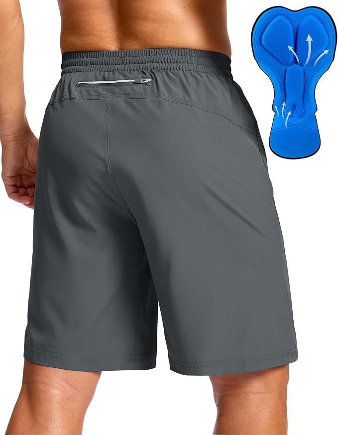 Bikewa Men's Mountain Bike Shorts 4D Padded Baggy Bicycle Biking Riding Lightweight Cycling Shorts with Zipper Pockets