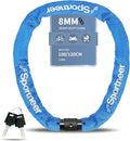Sportneer Bike Lock - 8mm Thick High Security Anti Theft Bike Chain Lock with 2 Keys- 3.2ft Long Heavy Duty Anti-Cut Bicycle Lock for Bike, Motorcycle, Bicycle, Door, Gate, Fence, Grill - Blue