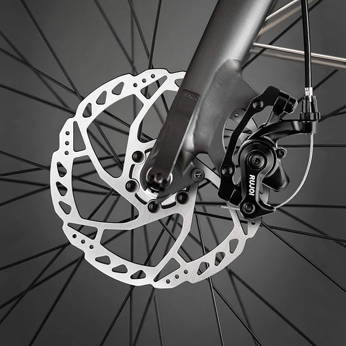 RUJOI Bike Disc Brake Caliper, Aluminum Mechanical Front and Rear Caliper for Road Bike, Mountain Bike