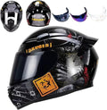 Full Face Motorcycle Helmet Racing Motocross Helmets with Pinlock Compatible Clear&Tinted Visors DOT Model Approved Street Bike Helmet