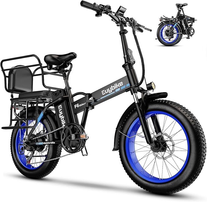 1000W Folding Electric Bike,48V 20AH Removable Battery E Bike,30+MPH,80 Miles Max Range Electric Bike for Adults,20" Fat Tire Foldable ebike,Adult Electric Bicycle for Commute Beach Snow