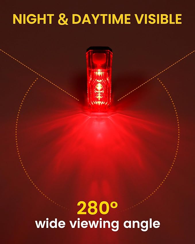 RAVEMEN TR150/TR250 Bike Tail Light, 280° Visible Bike Rear Light with Brake Detection and Auto On Off Feature, 3 Mounting Options