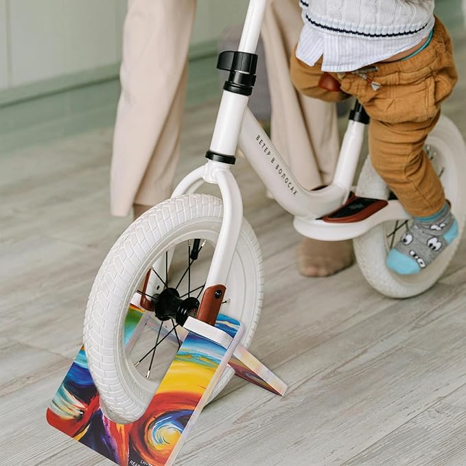 SHIDOW PVC Bike Stand for Indoor and Children's Bicycle Display, Floor Rack for Balance Bike Storage (Rainbow)