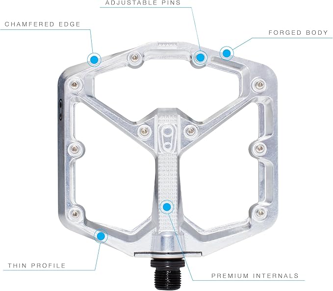 Crankbrothers Stamp Flat MTB Pedals - Size-Specific, Lightweight, Versatile, Durable Bike Pedals