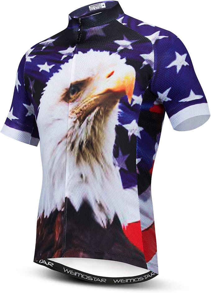 Weimostar Men's Cycling Jersey Short Sleeve Bike Clothing Multicolored Diamond