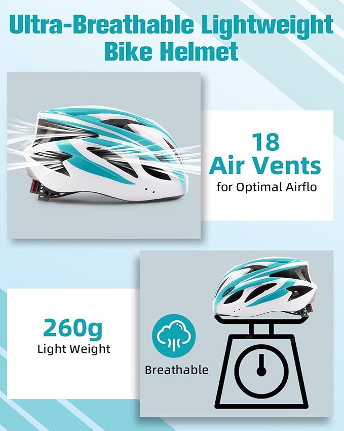 Zacro Adult Bike Helmet Lightweight for Men Women Comfort with Pads&Visor, Certified Bicycle Helmet for Adults Youth Mountain Road Biker