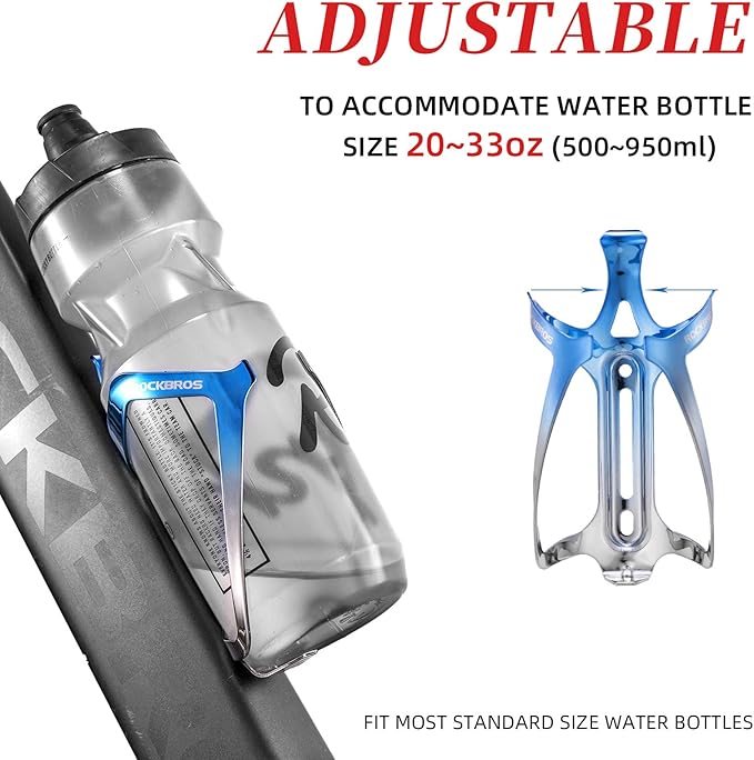 ROCKBROS Durable Aluminum Water Bottle Holder Bike Bottle Holder with Electroplating & Integrated Molding - Lightweight for Bicycle MTB, Road/Mountain Bikes