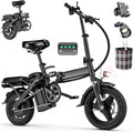 Electric Bike for Adults Teens, Commuter City Folding ebike with 560W Motor and 48V Battery, 24MPH 3-Level Pedals Assist, Dual Disc Brakes,14" Compact Foldable Electric Bicycle with Lock