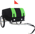 Heavy-Duty Bike Cargo Trailer with Removable Waterproof Cover – 88 lbs Capacity, 16" All-Terrain Wheels & Foldable Design for Camping, Groceries, Hauling Essentials, Green Black