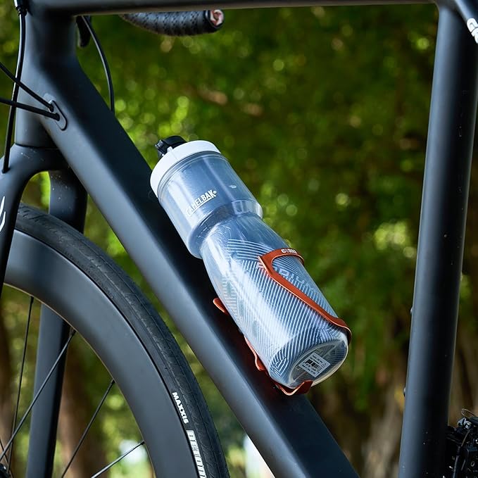 Corki Cycles Left Side Load Water Bottle Cage, Side Entry Bike Water Bottle Holder for Road & Mountain Bikes - 1 Pack - Orange-Aluminum Alloy