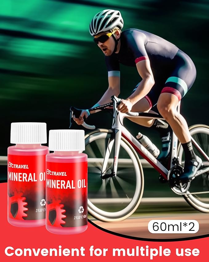 Brake Bleed Kit for Shimano, TEKTRO, TRP Hydraulic Disc Brakes, Mountain Brake Bleed Kit Including High Performance Mineral Oil Brake Fluid.