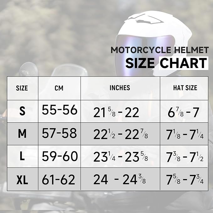 TCT-MOTORPARTS Adult Dual Visors 3/4 Open Face Motorcycle Helmet Motorbike Racing Street Bike Helmets DOT Approved Pearl White Large