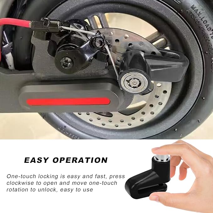 2 PCS Motorcycle Disc Brake Lock, Anti-Theft Security Wheel Disc Brake Lock with Keys, Universal Safety Disc Lock for Bikes Scooters Motorcycles, Motorcycle Accessories (Black)