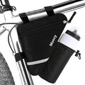 MOOCY Ultralight Reflective Bicycle Triangle Frame Bike Bag with Water Bottle Pouch -Black