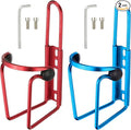 Water Bottle Cage, Bike Water Bottle Holder with Beads 2 Pack & Red/Blue