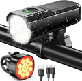 High Lumen Super Bright Bike Lights for Night Riding, Adjustable Modes Bicycle Lights Front and Rear, Rechargeable & IP65 Waterproof Bike Headlight and Taillight Set for Cycling Electronics