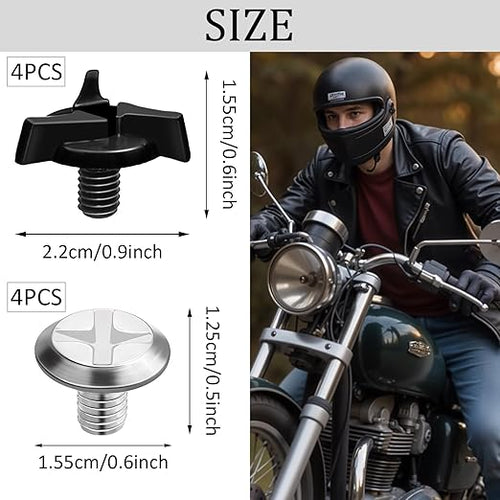 16Pcs Motorcycle Helmet Visor Screws Kit, Universal Dirt Bike Helmet Fasteners, Plastic & Alloy Motorcycle Mask Visor Clips with Washers, Replacement Screw for Football Hockey Helmet Accessories