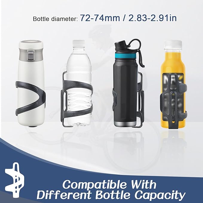 ROADNADO Carbon Fiber Bike Water Bottle Cages Ultralight Drink Holder Left Opening/Right Opening Bicycle Bottle Cupholder for MTB Road Bike Cycling Mountain Bikes (1PCS / 2PCS)