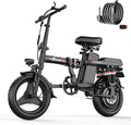 Electric Bike for Adults Teens, 1200W Peak Motor, 25MPH Folding E-Bike, 480/720Wh Battery, 45 Miles Range, Advanced 6/8 Point Suspension, 14" Compact Electric Bicycle with Pedals for Commuting