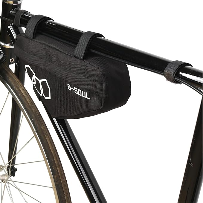 Frame Bag Bicycles Front Top Tube Bag Pouch Cycling Tool Bag for Road and Mountain Bikes, as the pic show, Black