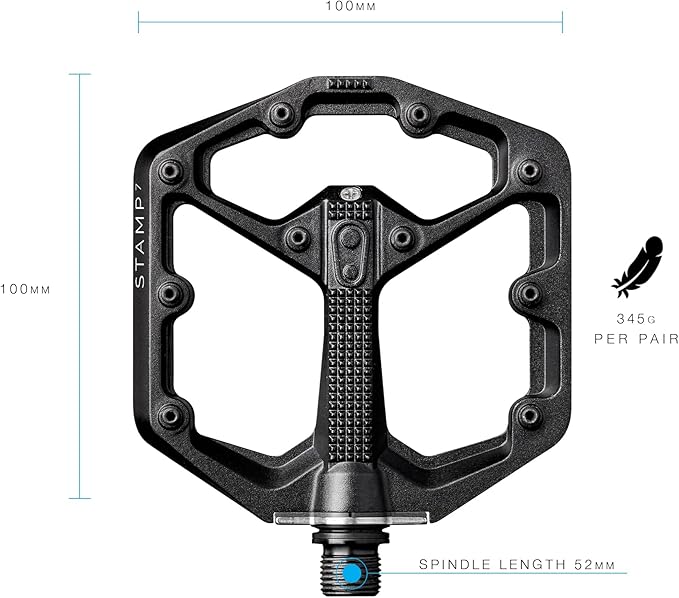 Crankbrothers Stamp Flat MTB Pedals - Size-Specific, Lightweight, Versatile, Durable Bike Pedals
