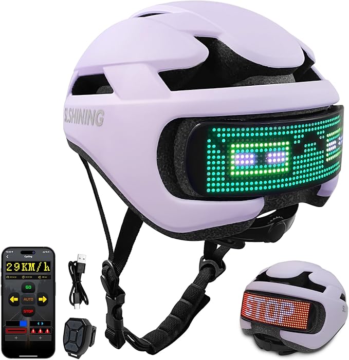 Smart Bike Helmet with Light: Bicycle Helmets for Adult Teens for Mountain & Road Cycling Electric Scooter Skateboard Skating
