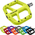 MTB Pedals Flat Mountain Bike Pedals Adult, Light and Wide Nylon Composite Bicycle Platform Pedal w Grippy Pins, 9/16" Cr-Mo Spindle 2 Bearings, Clipless Pedals for BMX Gravel Road E.Bike 9/16"