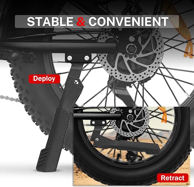 Bike Kickstand Heavy Duty Rear Mount Kick Stand for 40mm 20-26 Inch Aluminum Kickstand for Adult Kids Bike Mountain Bike Ebike Mini Bike Electric Dirt Bike MTB Carbon Fiber Style
