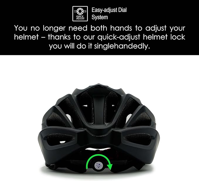 SQUALO Victor Bike Helmet for Men Women, Bicycle Helmet with Adjustment Dial Unisex Adults Cycling Helmet for Mountain Road Biker Lightweight Ventilated