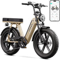 TST Electric Bike for Adults, 1500W Peak Motor Ebike with 48V 15Ah Built-in Battery, 60 Miles Range 28 MPH Electric Bike, 20" Fat Tire E Bike with 7 Speed