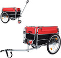 Aluminum Bike Cargo Trailer - 20" Wheel Folding Bicycle Trailer with Removable Oxford Fabric Cover, Safe Hitch System for Bike, Groceries & Travel