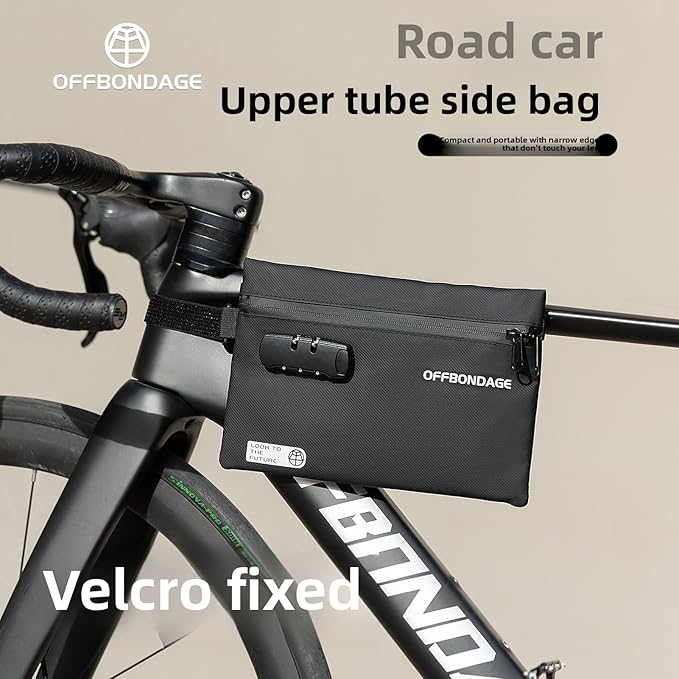 Top Tube Bike Bag for Bicycle with 3-Digit Lock - Water-Resistant Bicycle Frame Bag Secure & Minimalist Bike Pouch Fits Road & Mountain