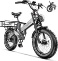 3000W/2000W Peak Dual Motor/Single Motor Foldable Electric Bike for Adults, 52V 30Ah Removable Battery, 35 MPH & 120 Miles, 20"x4.0" Fat Tire Mountain Bicycle, Magnesium Alloy Frame Dirt Ebike
